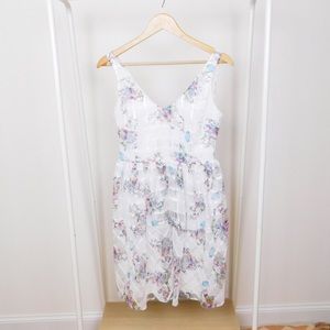 Maeve White Floral Fit and Flare Spring Dress